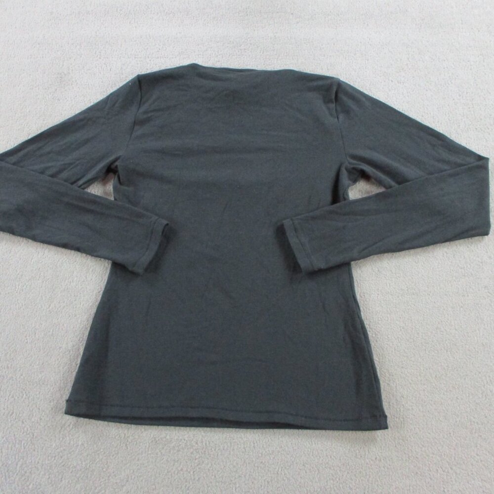 SKIMS Cotton Jersey Scoop Neck Long Sleeve Top Womens Medium Soot Black Shirt - Picture 3 of 9